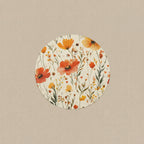 Round ceramic plate with floral design on a white background
