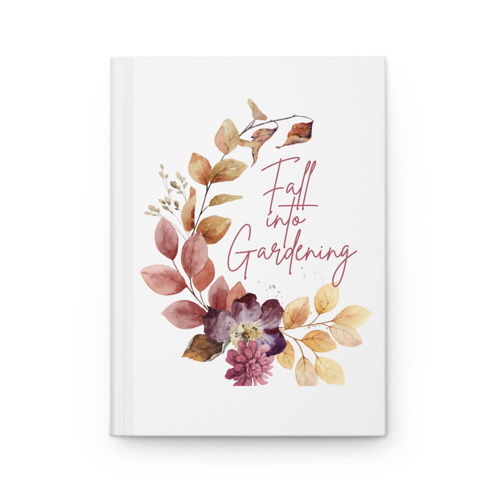 Poster with autumn leaves and flowers design on a white background