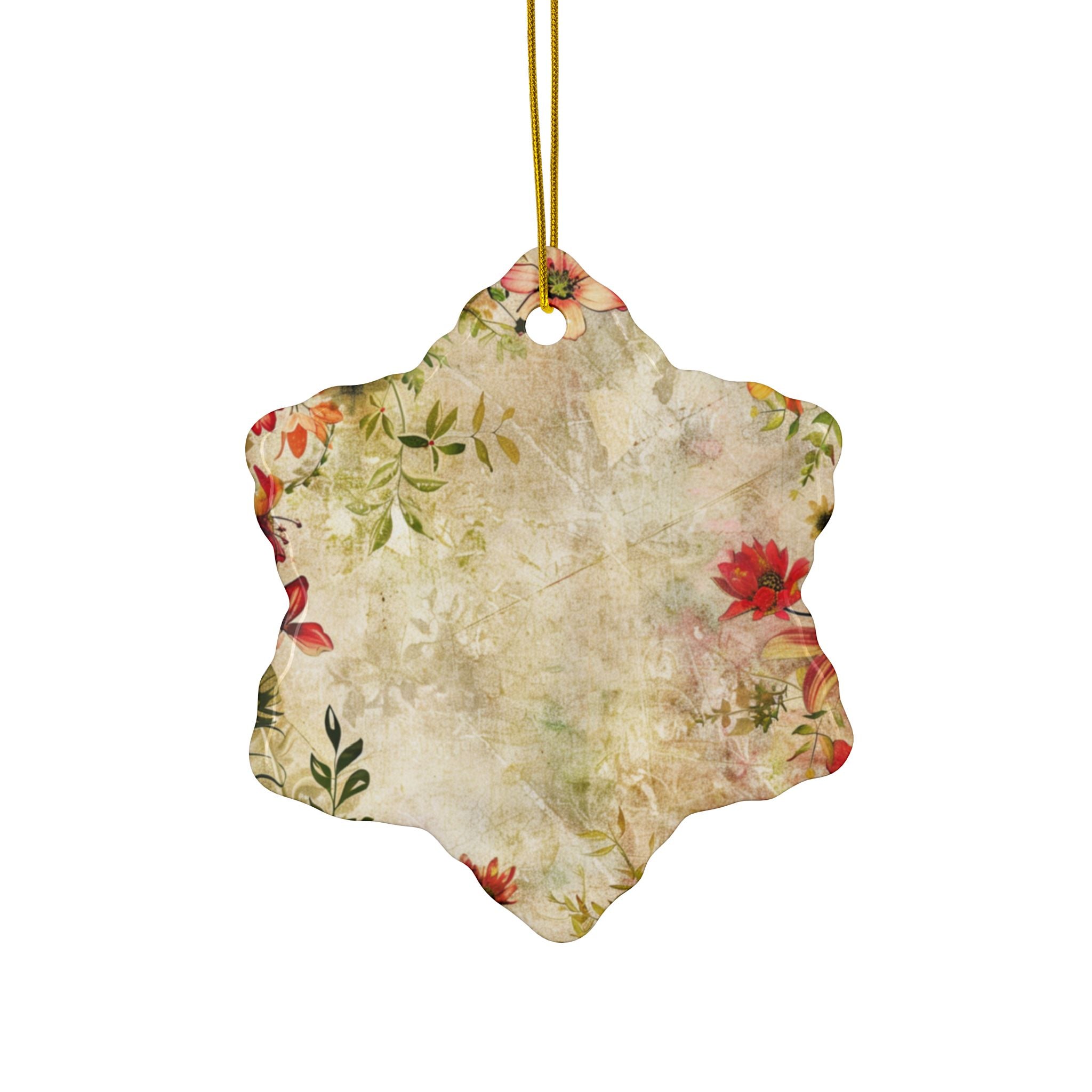 Decorative floral ornament with a textured background on a white background