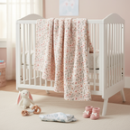 Blush Floral Pattern Baby Swaddle Blanket