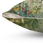 Pillow with floral pattern on a white background