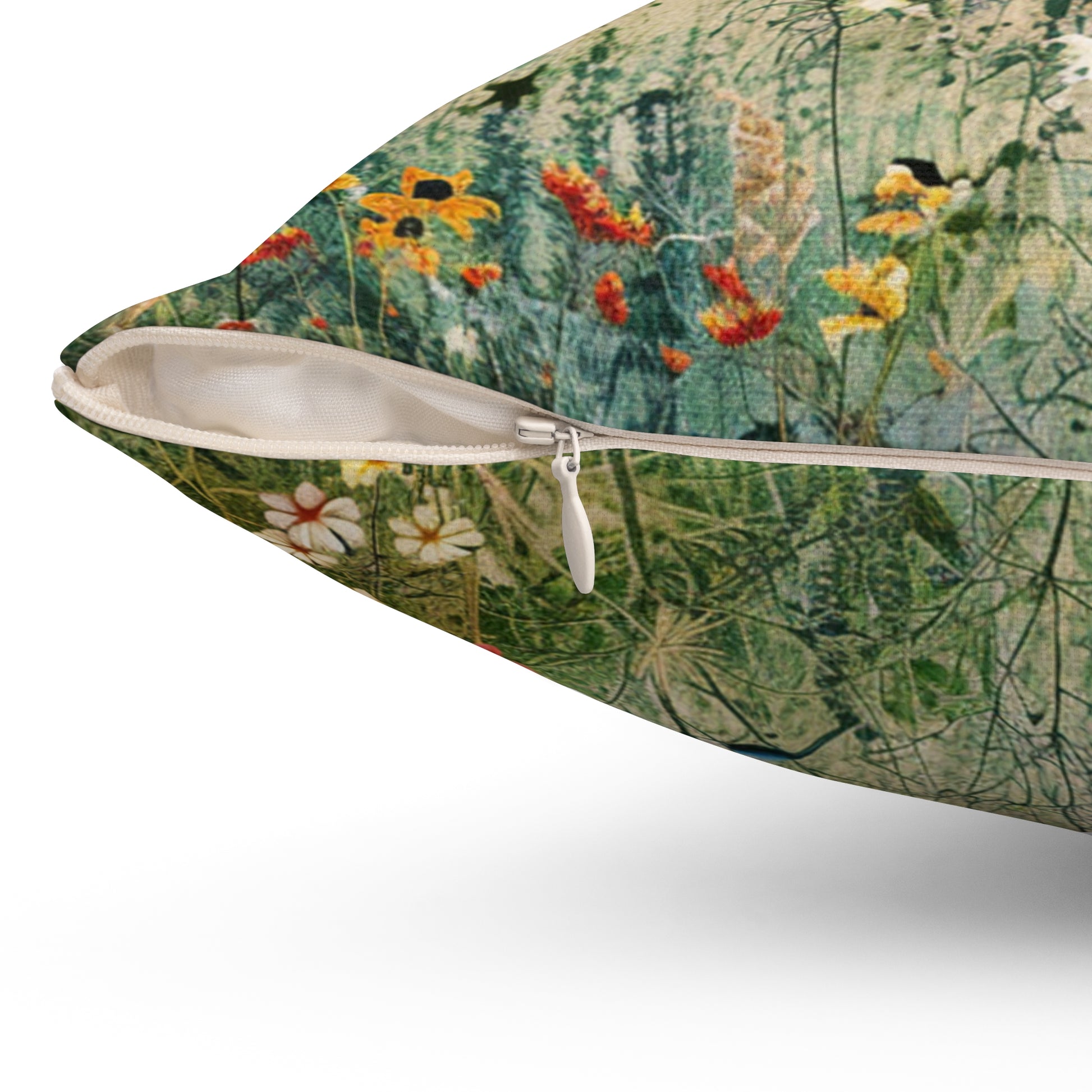 Pillow with floral pattern on a white background