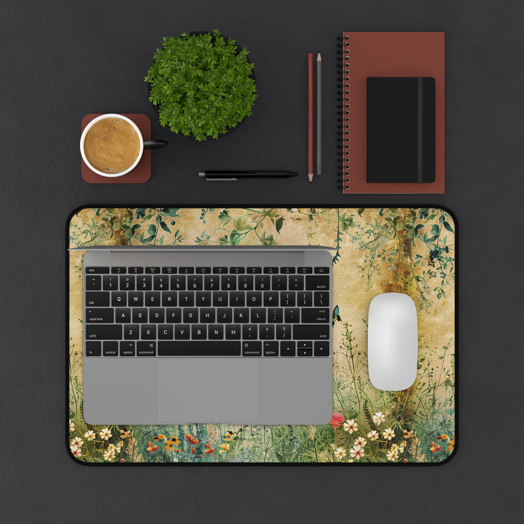 Nature Inspired Desk Mat - beige floral