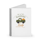 Notebook with 'Garden Fresh' design featuring a truck and pumpkins on a white background