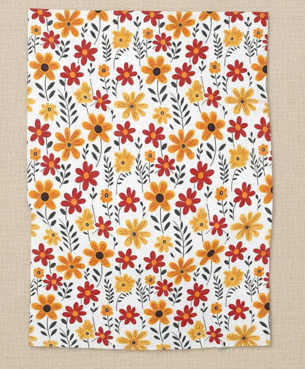 Red Floral Baby Swaddle Blanket