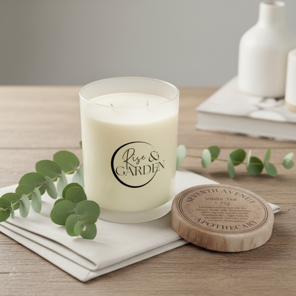 Scented Soy Candle - Full Glass, 11oz Rise & Garden