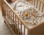 Yellow Floral Pattern Baby Swaddle Blanket