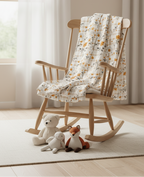 Yellow Floral Pattern Baby Swaddle Blanket