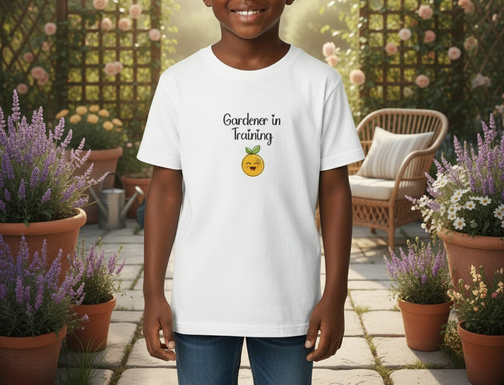 Toddler Short Sleeve T-Shirt, Gardener in Training Orange
