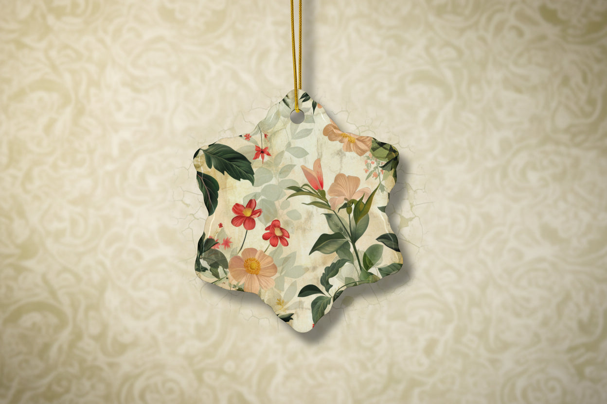 Decorative ornament with floral pattern on a white background