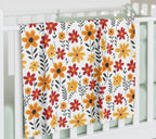 Red Floral Baby Swaddle Blanket