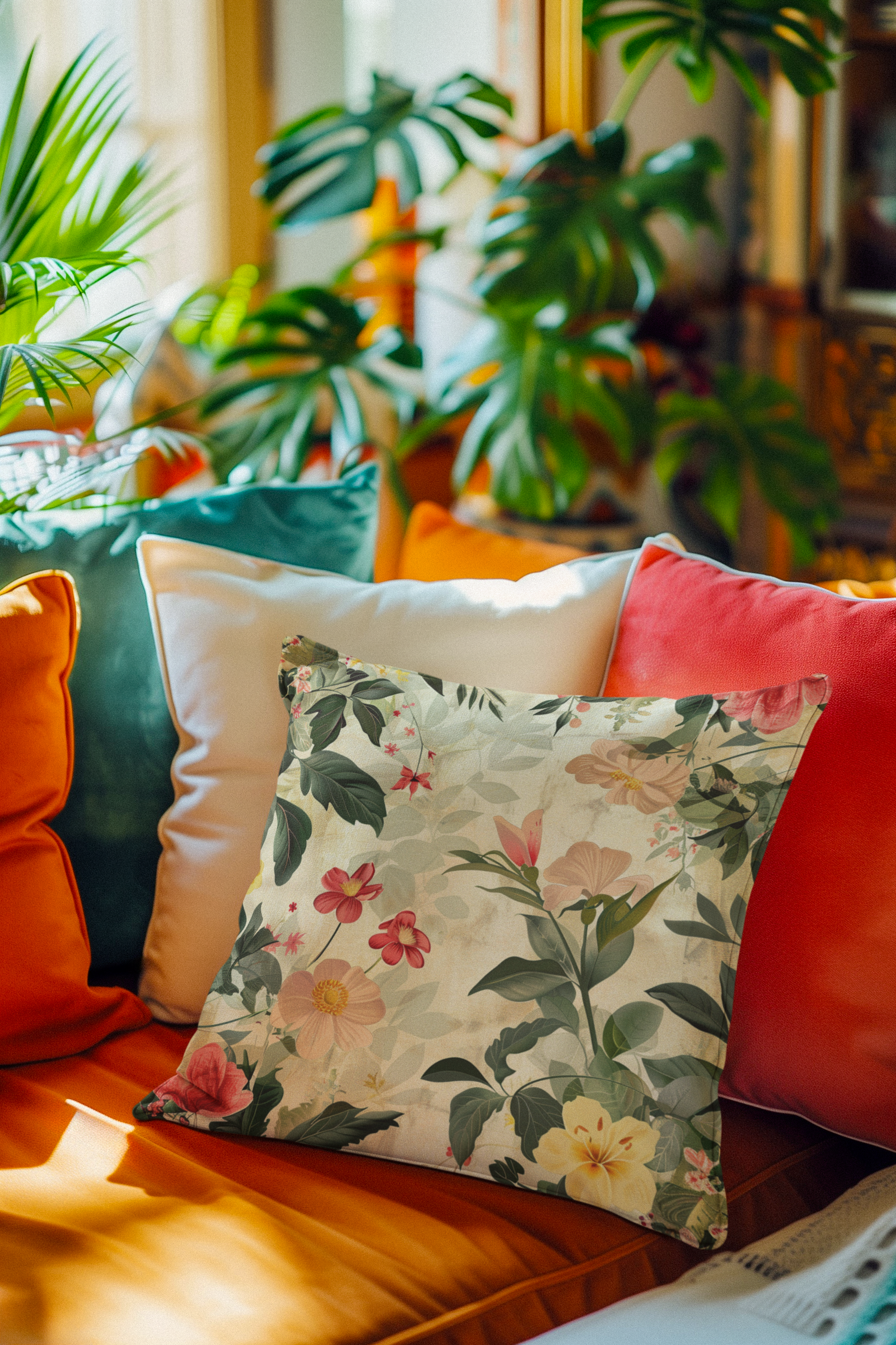 Floral Decorative Square Pillow