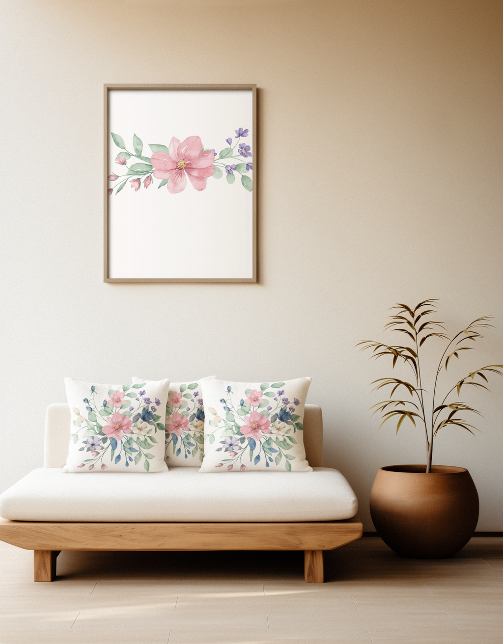 Decorative Square Pillow - Flowers