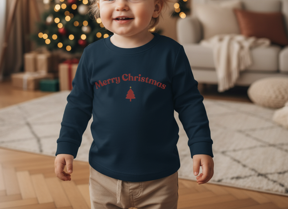 Merry Christmas long sleeve toddler pajama shirt
