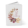 Book with floral design and 'Fall into Gardening' text on a white background