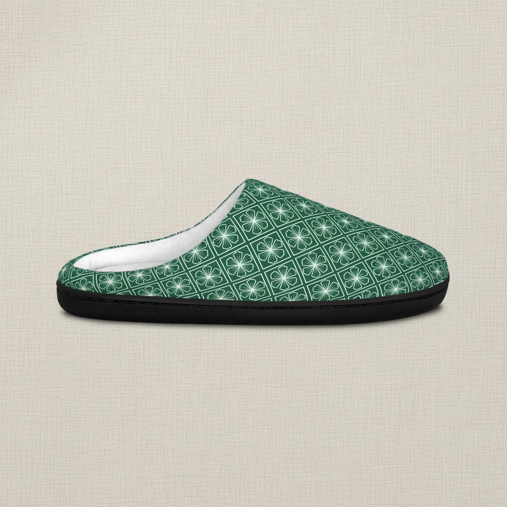 Green Pattern Slippers