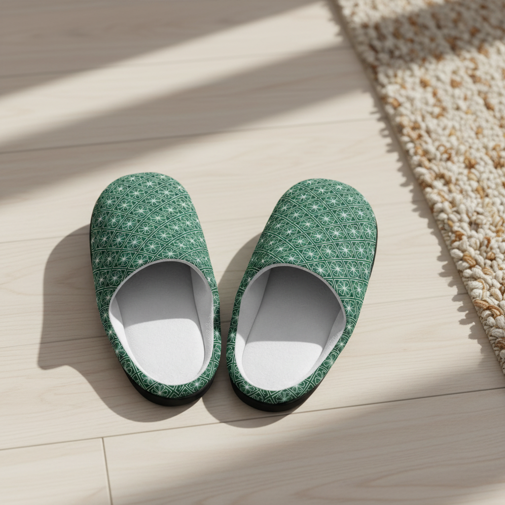 Green Pattern Slippers