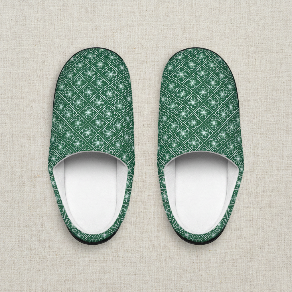 Green Pattern Slippers
