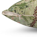 Floral-patterned pillow with a zipper on a white background