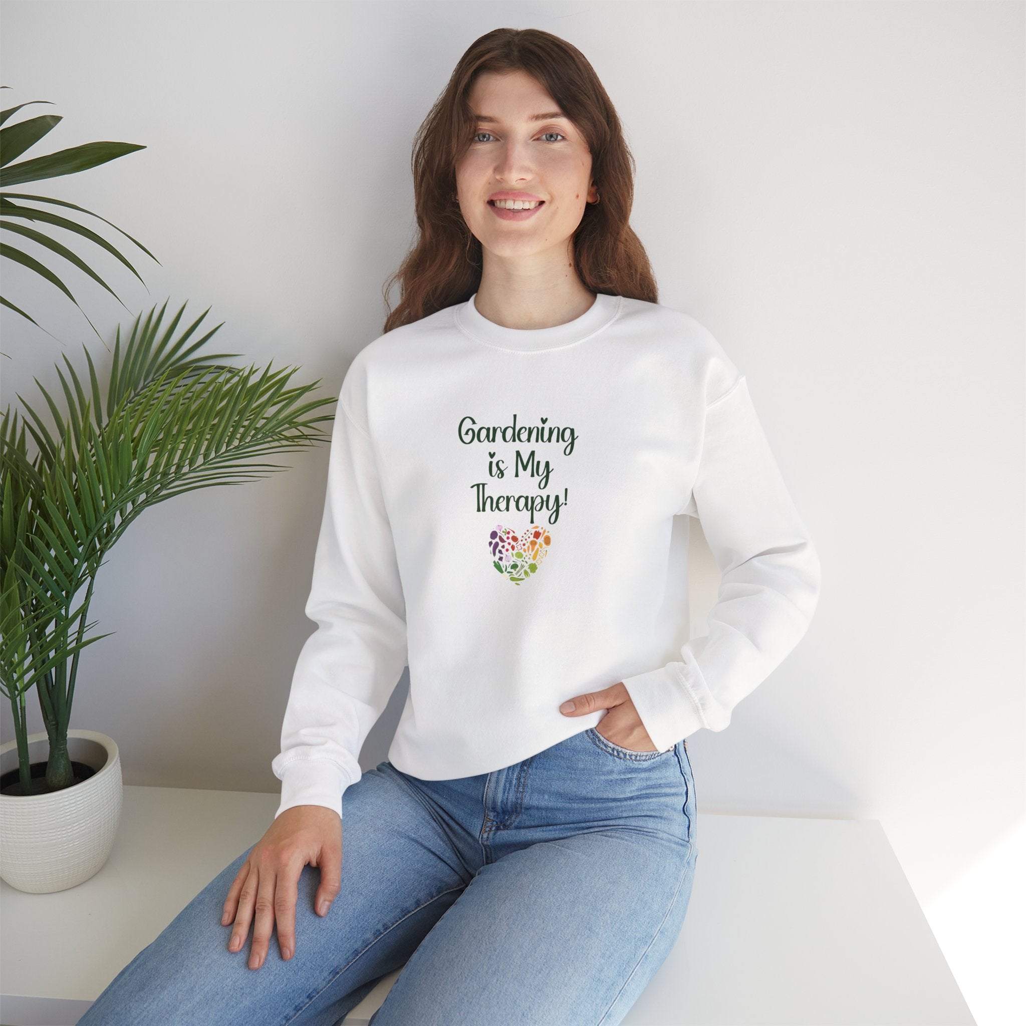 Crewneck Sweatshirt - Gardening is My Therapy