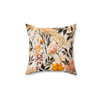 Decorative pillow with floral pattern on a white background
