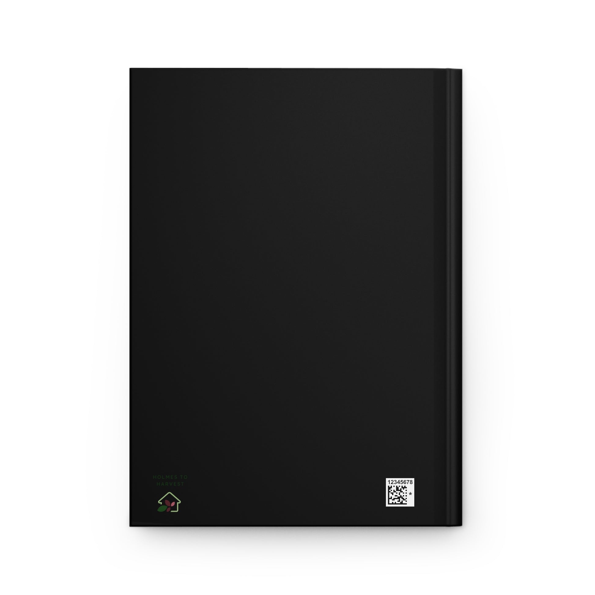 Black notebook with a QR code on a white background
