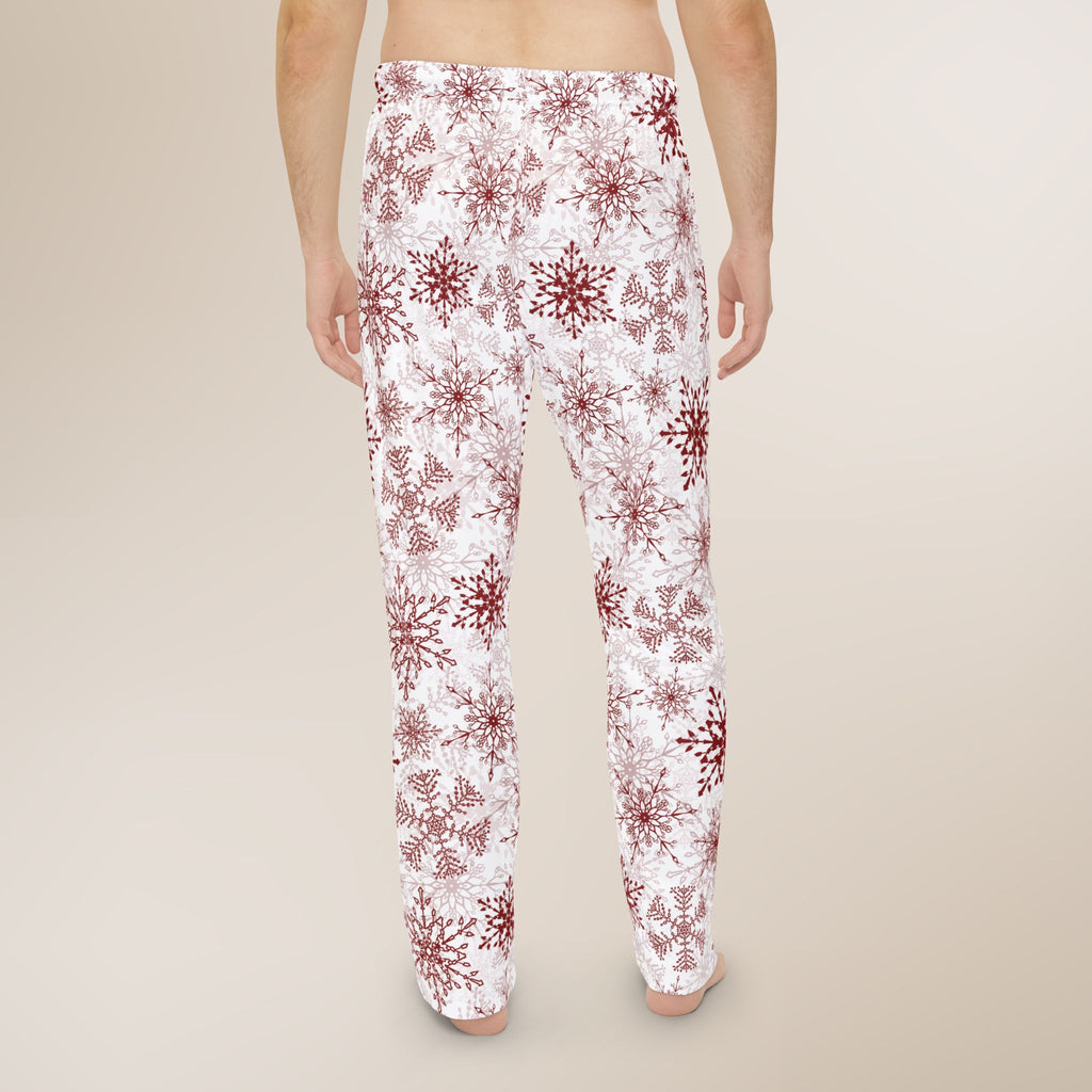 Red Snowflakes Men's cozy pajamas