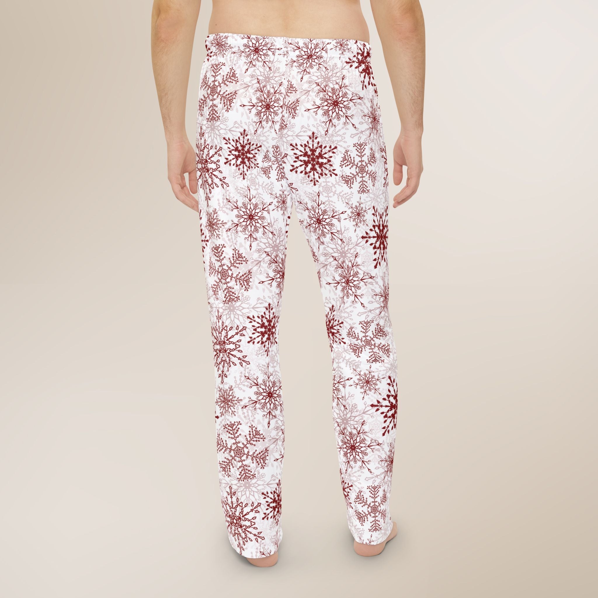 Red Snowflakes Men's cozy pajamas