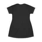 Black dress with short sleeves on a white background