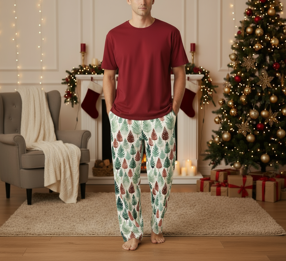 Leafy Dreams Men's Cozy pajamas