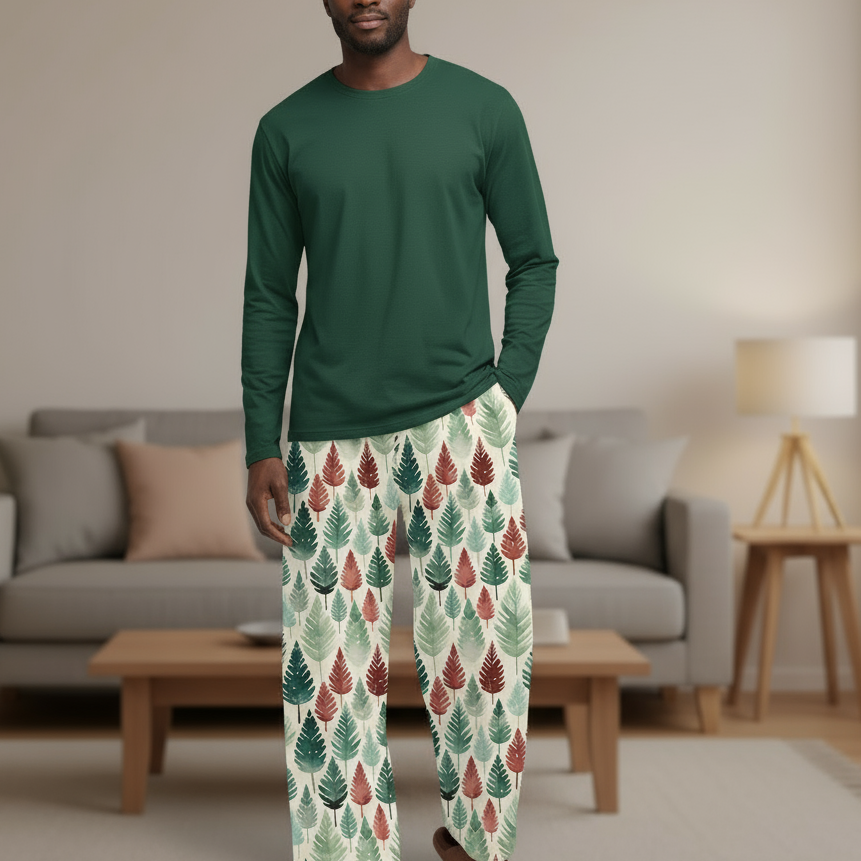 Leafy Dreams Men's Cozy pajamas
