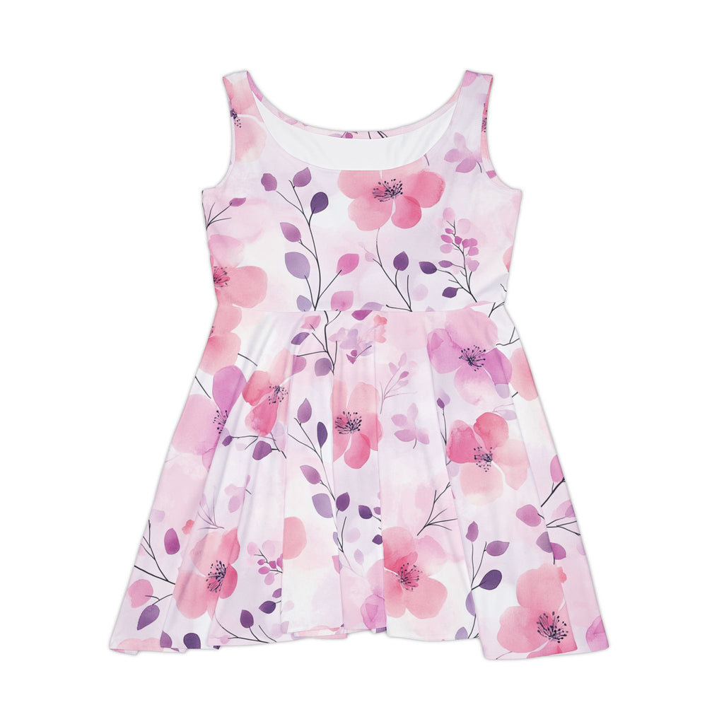 Purple Floral Skater Dress