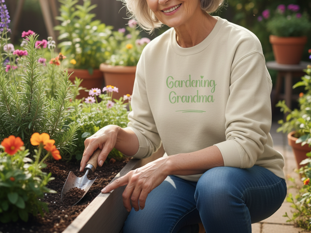 Crewneck Sweatshirt - Gardening Grandma