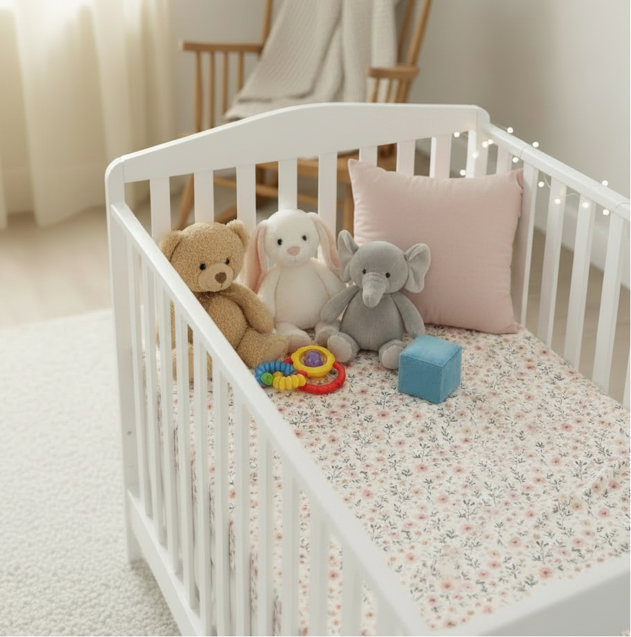 Blush Floral Pattern Baby Swaddle Blanket