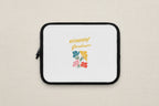White pouch with colorful floral design and 'Mommy Gardener' text on a white background