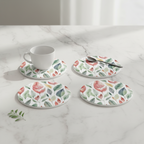 Red Leaf Coaster (Round) 4PK
