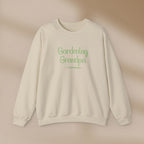 Beige sweatshirt with 'Gardening Grandpa' text on a beige background