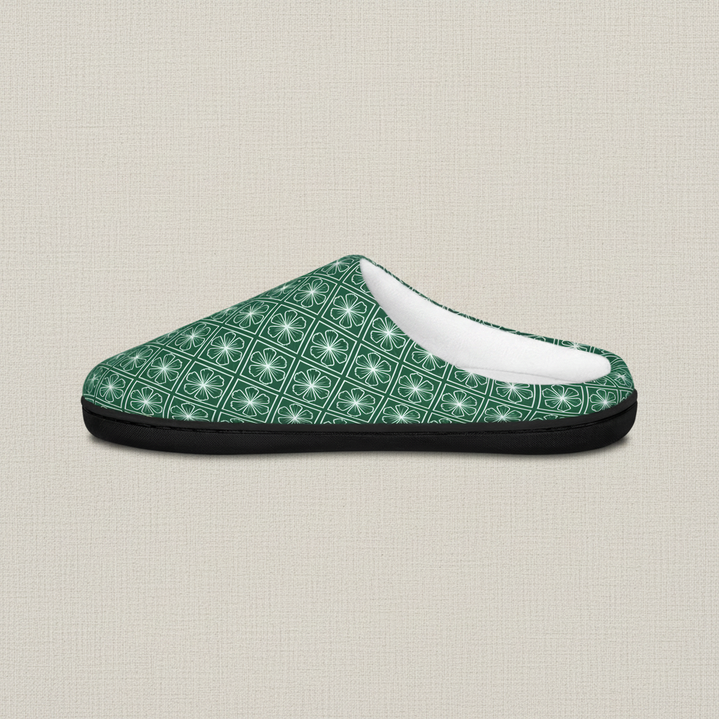 Green Pattern Slippers