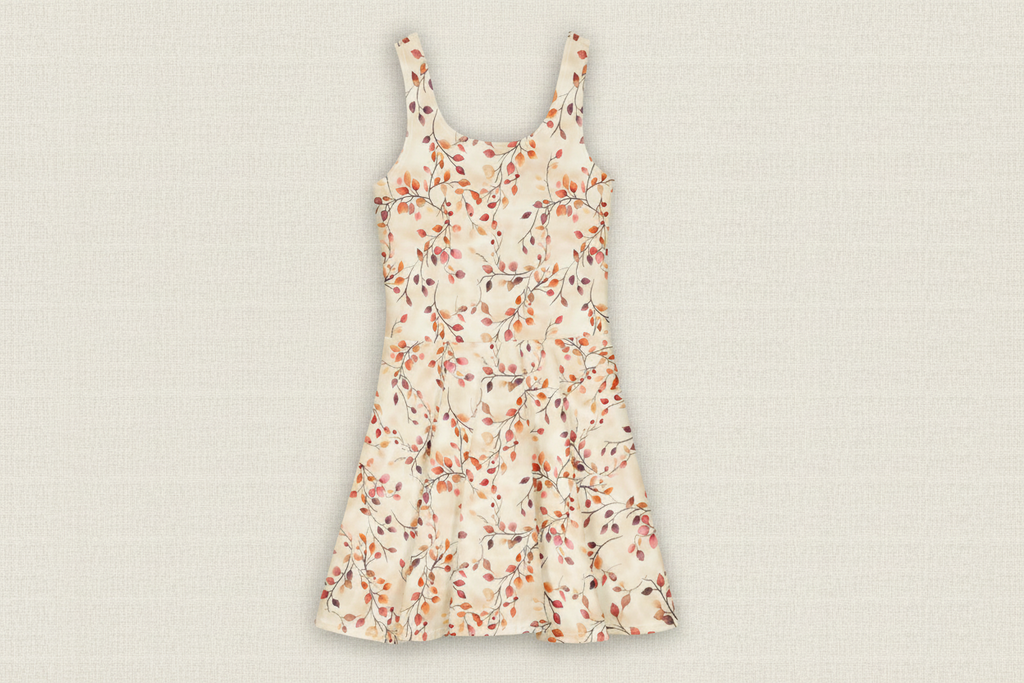 Floral dress on a light gray background
