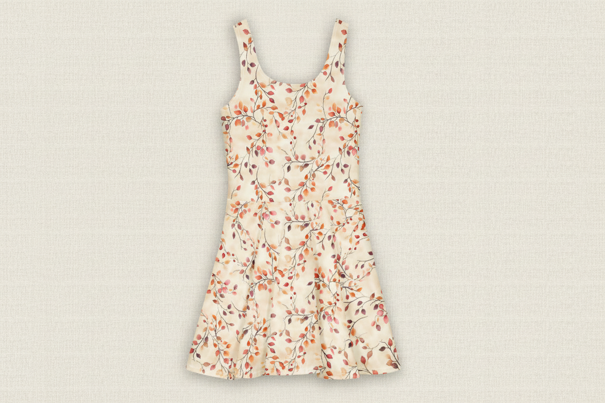 Floral dress on a light gray background