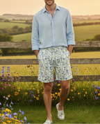 Blue Floral Unisex long short