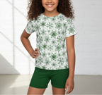 Green Snowflake pajama top