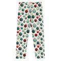 Leggings with a pattern of colorful balls on a white background