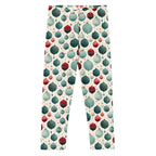Leggings with a pattern of colorful balls on a white background