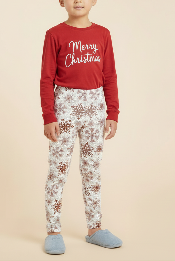 Red Snowflake Toddler Leggings