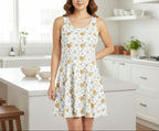 Floral patterned dress on a white background