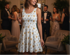 Floral patterned dress on a white background