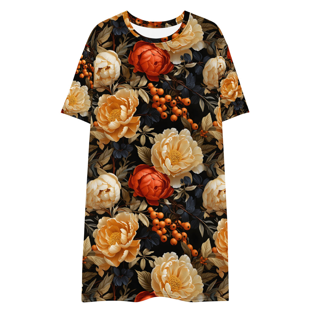 Olive Floral T-shirt dress