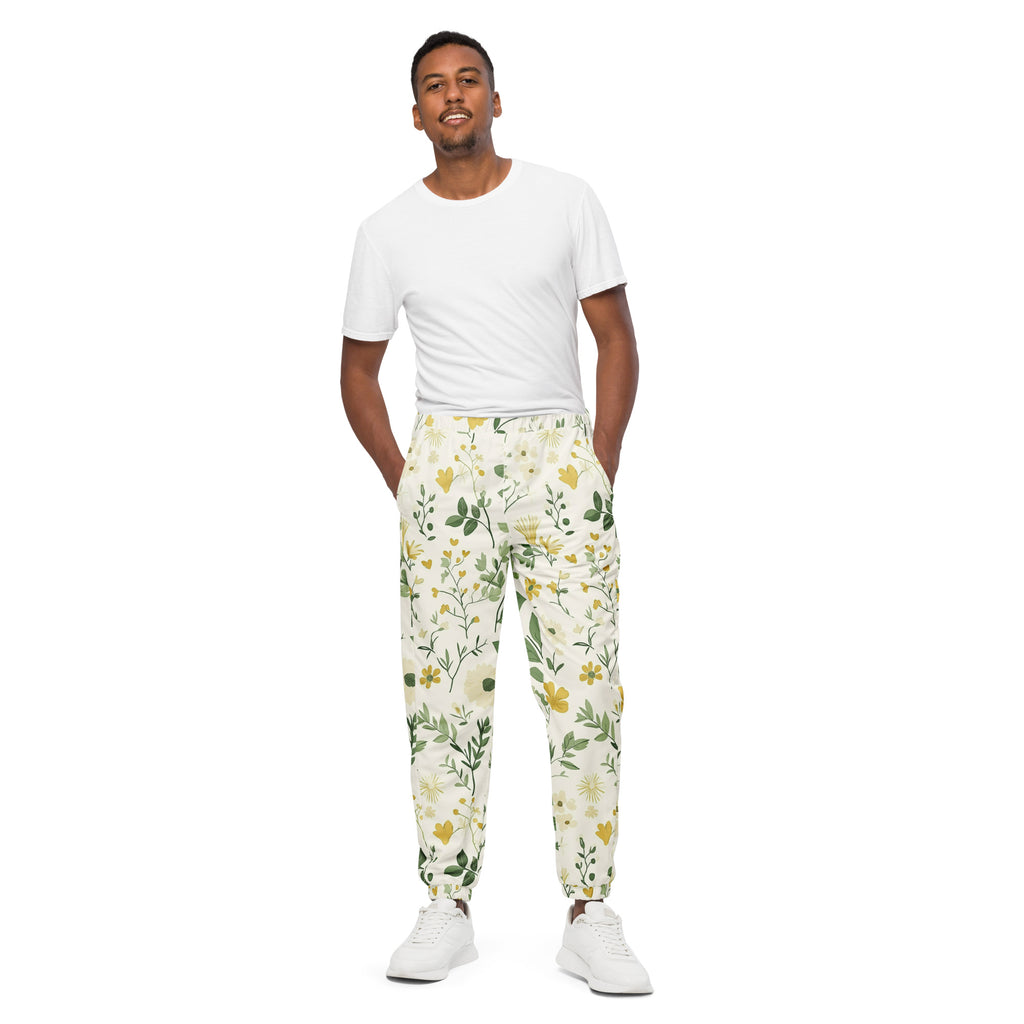 White Floral track pants