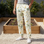 White Floral track pants